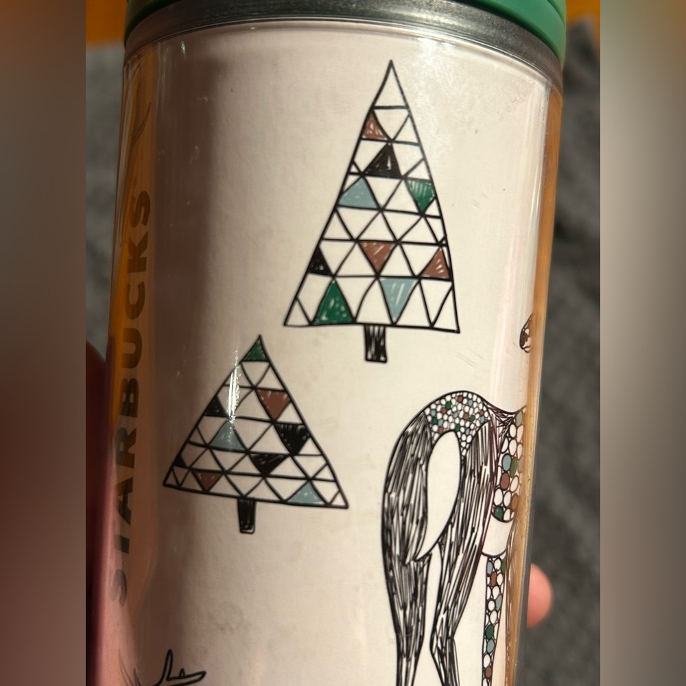 Starbucks Festive Tumbler with Green Lid 16 oz - Picture 8 of 11
